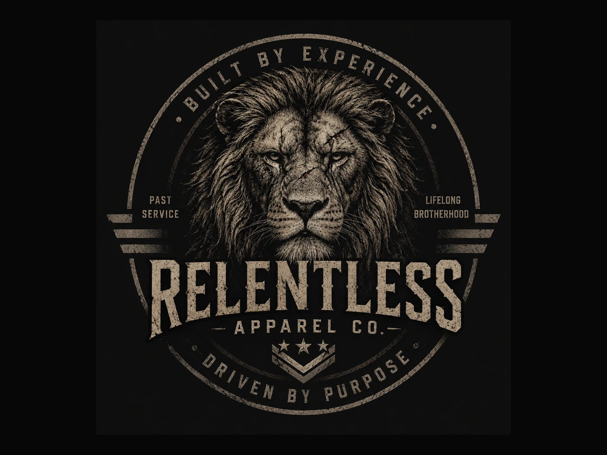 Relentlessly Rugged lion logo