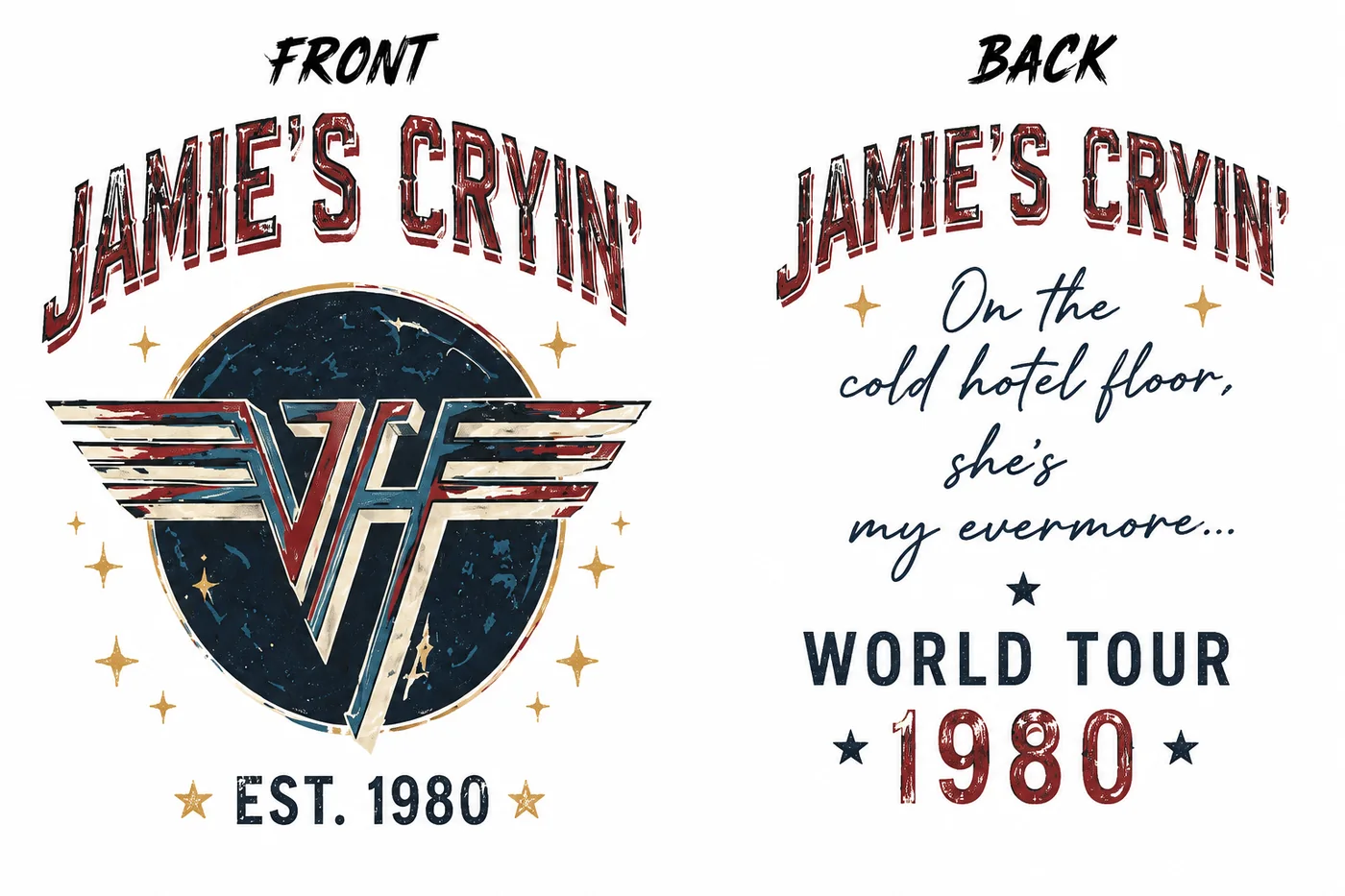 Jamies Cryin shirt design
